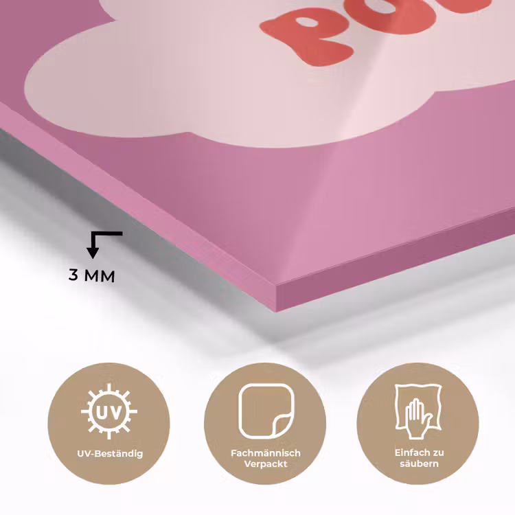 Girl power - Wolk - Roze plexiglas 5mm klein -wsfeer2_DE