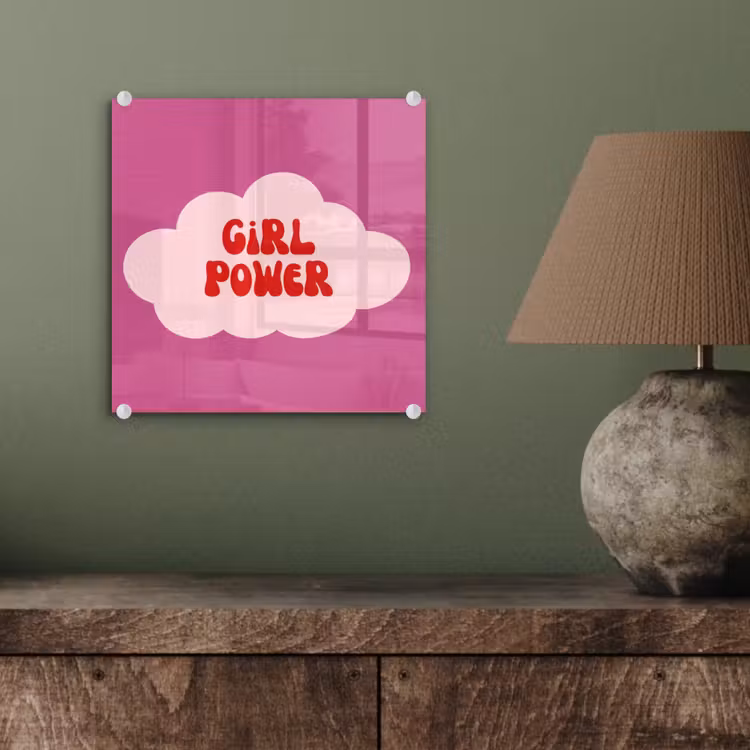 Girl power - Wolk - Roze plexiglas 5mm klein -sfeer3