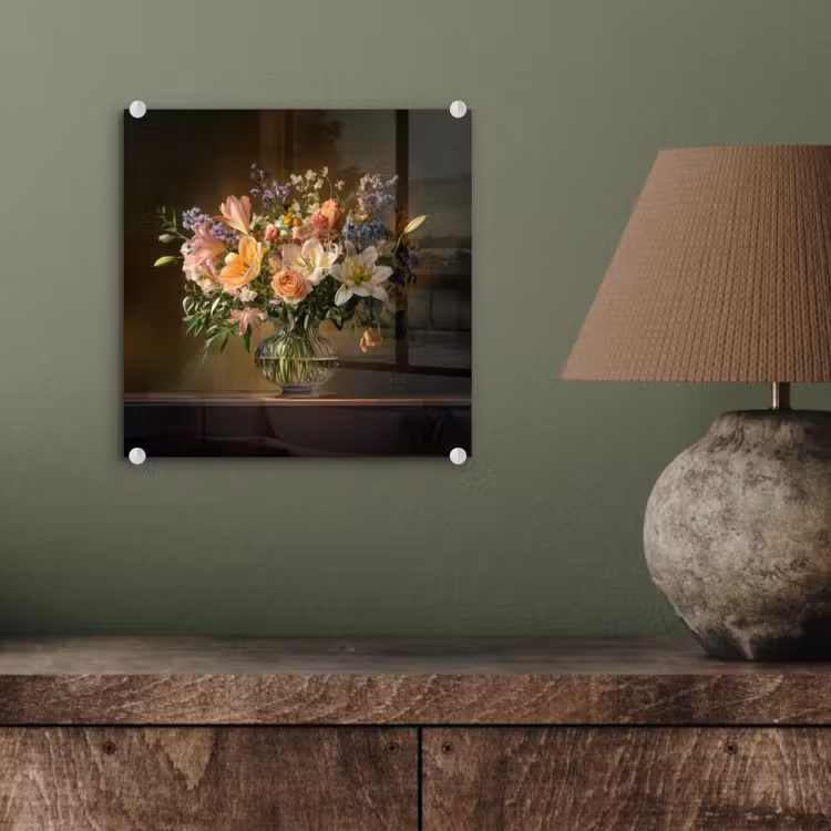 Glazen - Bloemen - Boeket - Kleuren plexiglas 5mm klein -sfeer3