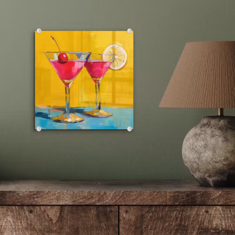 Glazen - Cocktail - Citroen - Kers plexiglas 5mm klein -sfeer3