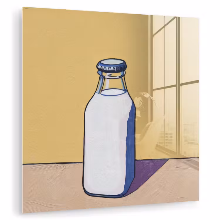 Glazen - Fles - Illustratie - Melk plexiglas 5mm klein -zzzproduct_nieuw