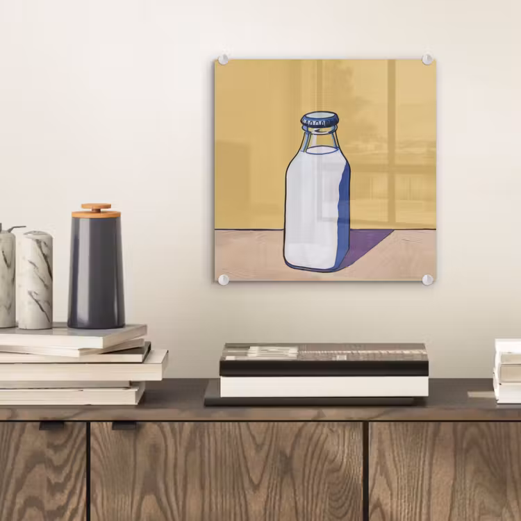 Glazen - Fles - Illustratie - Melk plexiglas 5mm klein -sfeer1