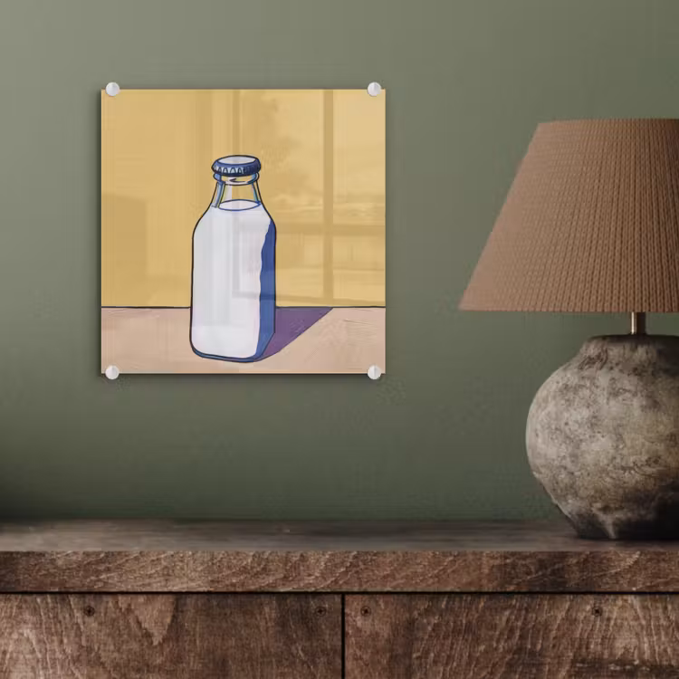 Glazen - Fles - Illustratie - Melk plexiglas 5mm klein -sfeer3