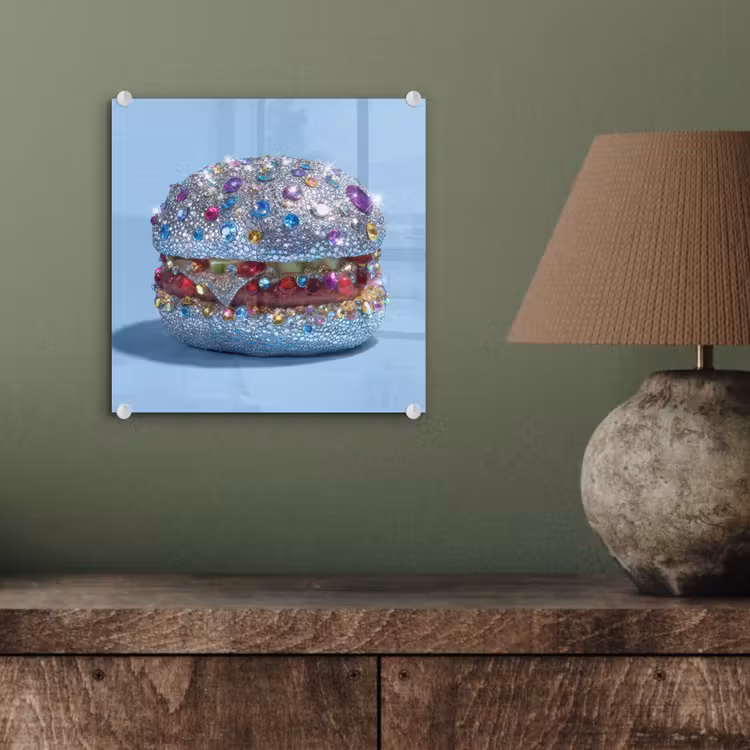 Glitters - Hamburger - Blauw plexiglas 5mm klein -sfeer3