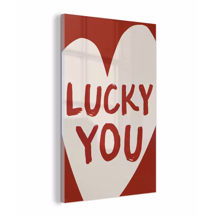 Lucky - Hart - Rood plexiglas 5mm klein -z3d