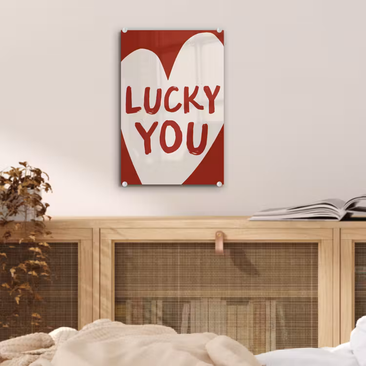 Lucky - Hart - Rood plexiglas 5mm klein -sfeer4