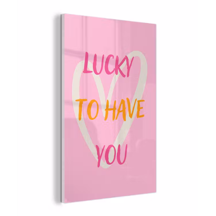 Lucky - Love - Valentijn - Roze plexiglas 5mm klein -z3d