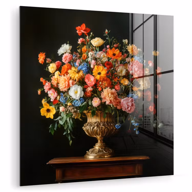 Goud - Bloemen - Kleuren - Vaas plexiglas 5mm klein -zzzproduct_nieuw