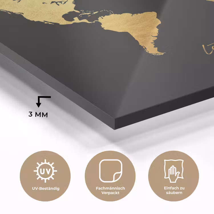 Goud - Glanzend - Wereldkaart - Luxe plexiglas 5mm klein -wsfeer2_DE