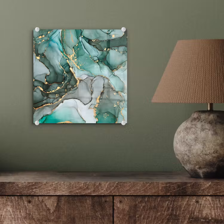 Goud - Marmer - Groen - Luxe - Marmerlook - Grijs plexiglas 5mm klein -sfeer3