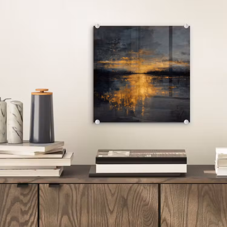Gouden Reflectie op Water plexiglas 5mm klein -sfeer1