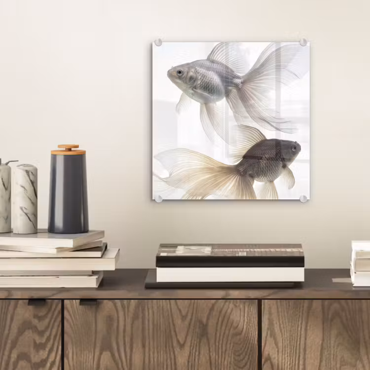 Goudvissen - Modern - Wit plexiglas 5mm klein -sfeer1