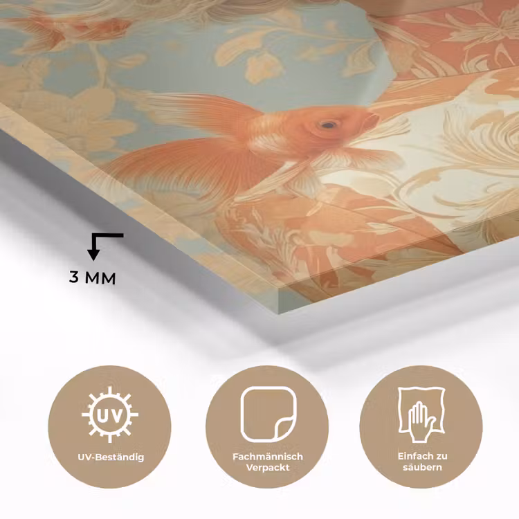 Goudvissen - Oranje - Vrouw - Blond plexiglas 5mm klein -wsfeer2_DE