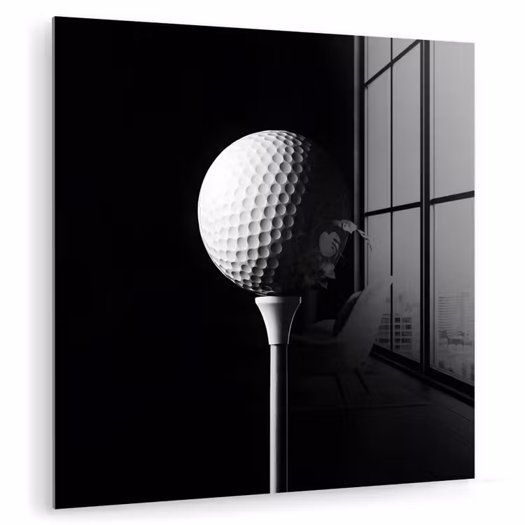 Golfbal - Minimalistisch - Wit plexiglas 5mm klein -zzzproduct_nieuw
