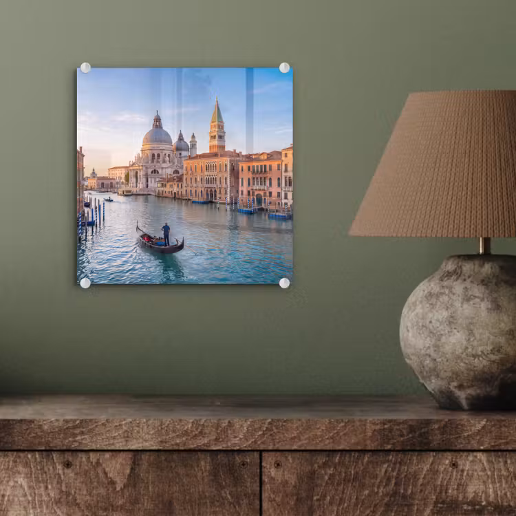 Glasbild - Gondel – Venedig – Kanal – Stadtansicht – Abendlicht — 4