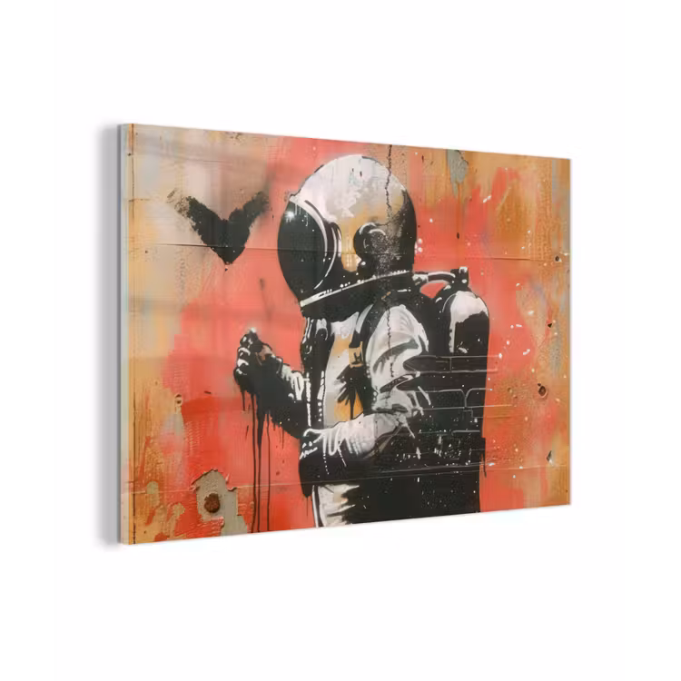 Graffiti - Astronaut - Street art - Ruimte - Banksy plexiglas 5mm klein -zzzproduct_nieuw
