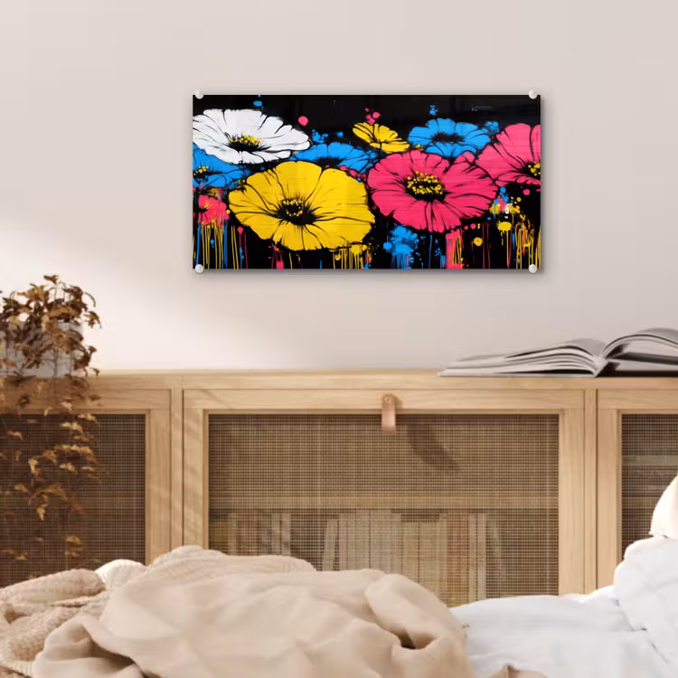 Graffiti - Bloemen - Kleur plexiglas 5mm klein -sfeer4