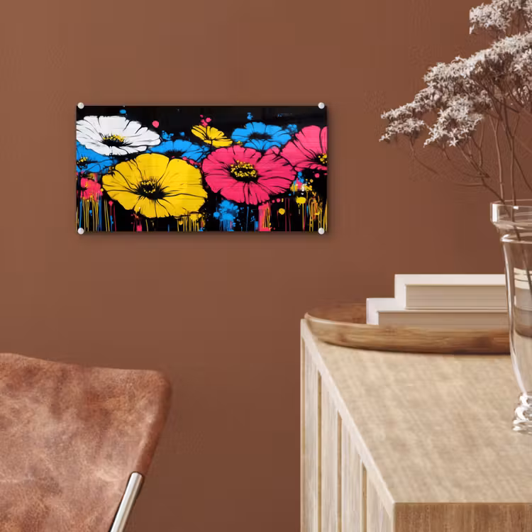 Graffiti - Bloemen - Kleur plexiglas 5mm klein -sfeer5