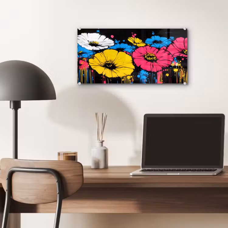 Graffiti - Bloemen - Kleur plexiglas 5mm klein -sfeer6