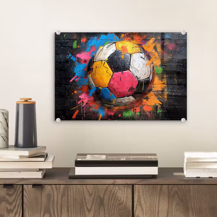 Graffiti - Voetbal - Muur - Street art - Sport plexiglas 5mm klein -sfeer1