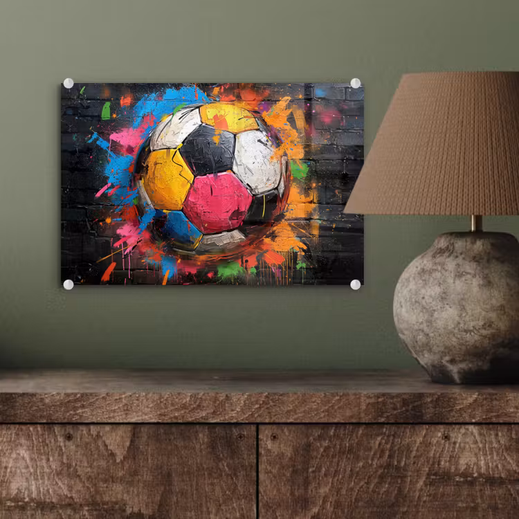 Graffiti - Voetbal - Muur - Street art - Sport plexiglas 5mm klein -wsfeer2_DE