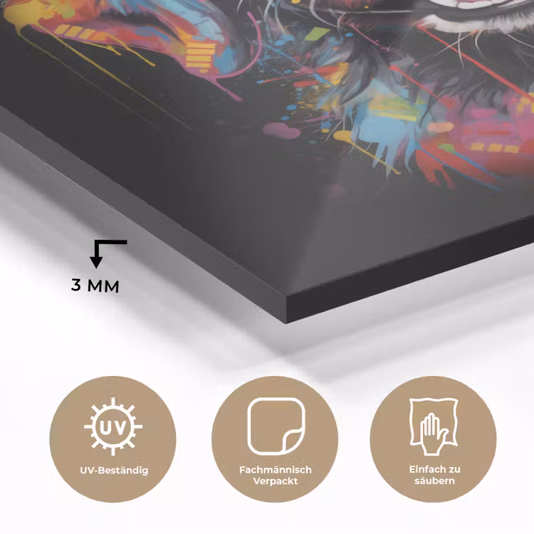 Graffiti - Hond - Zwart - Kleuren plexiglas 5mm klein -wsfeer2_DE