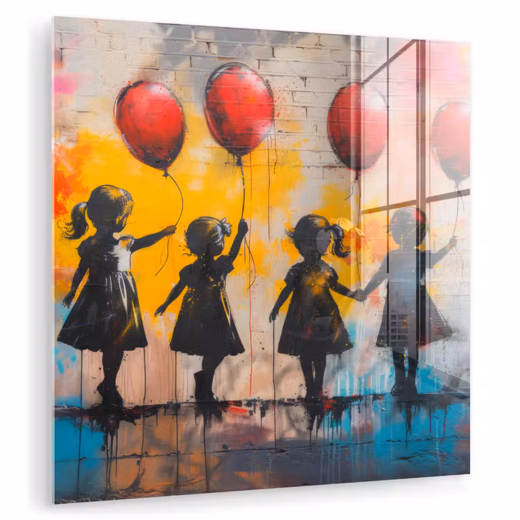 Graffiti - Kinderen - Street art - Ballon - Banksy plexiglas 5mm klein -zzzproduct_nieuw