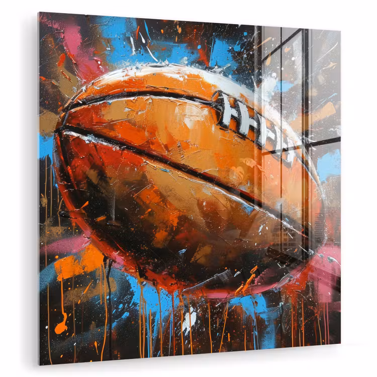 Graffiti - Rugby - Kleurrijk - Rugbybal plexiglas 5mm klein -zzzproduct_nieuw