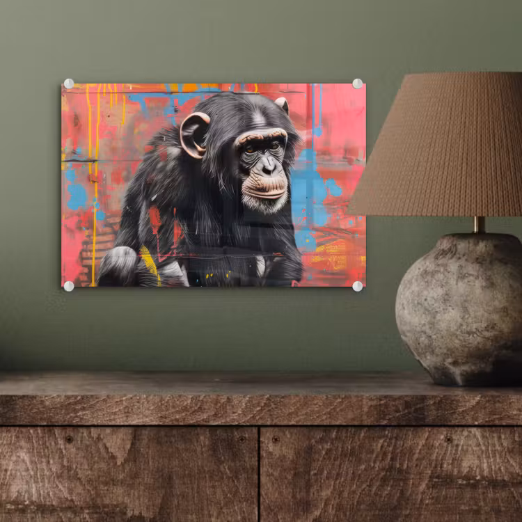 Graffiti - Chimpansee - Dieren - Street art - Banksy plexiglas 5mm klein -wsfeer2_DE