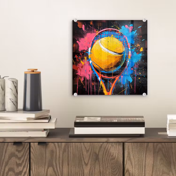 Graffiti - Tennis - Sport - Racket plexiglas 5mm klein -sfeer1