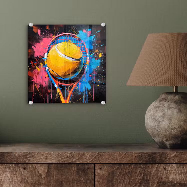 Graffiti - Tennis - Sport - Racket plexiglas 5mm klein -sfeer3