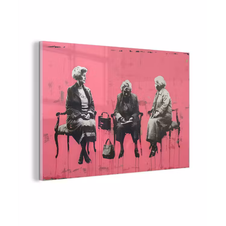 Graffiti - Vintage - Zwart - Street art - Roze - Banksy plexiglas 5mm klein -zzzproduct_nieuw