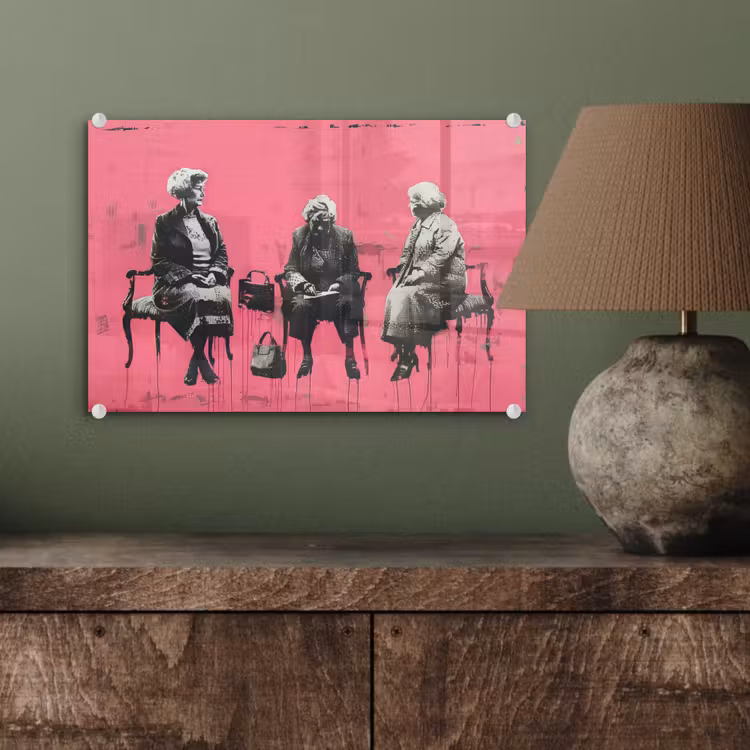 Graffiti - Vintage - Zwart - Street art - Roze - Banksy plexiglas 5mm klein -wsfeer2_DE