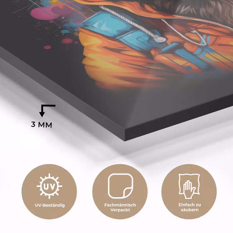 Graffiti - Wasbeer - Jas - Zwart plexiglas 5mm klein -wsfeer2_DE