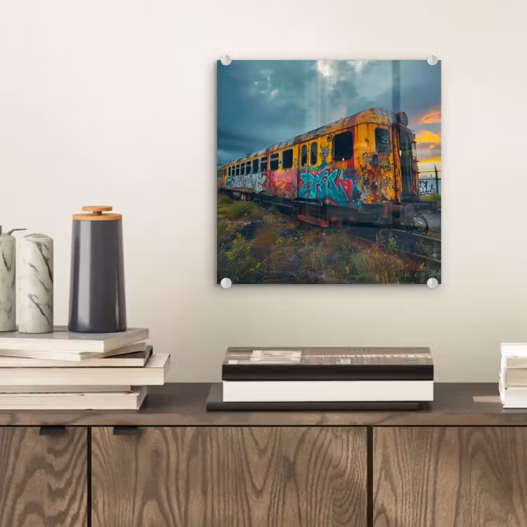 Graffiti - Trein - Street art - Verlaten plexiglas 5mm klein -sfeer1
