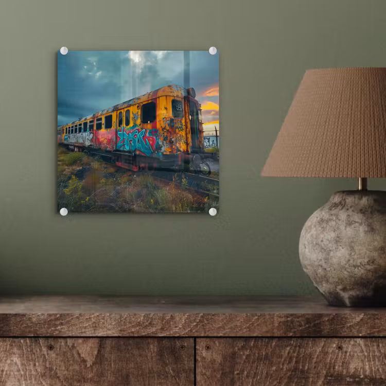 Graffiti - Trein - Street art - Verlaten plexiglas 5mm klein -sfeer3