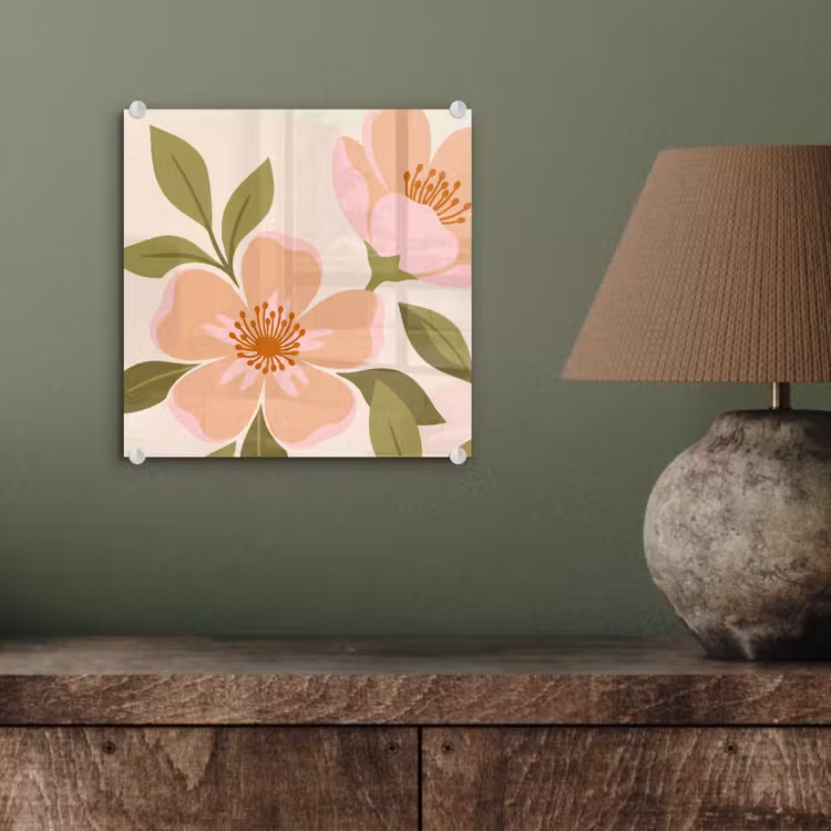 Grafisch - Bloemen - Roze plexiglas 5mm klein -sfeer3