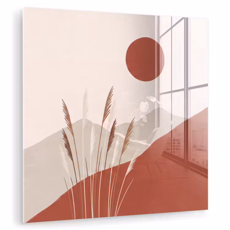 Gras - Landschap - Natuur - Abstract - Beige plexiglas 5mm klein -zzzproduct_nieuw