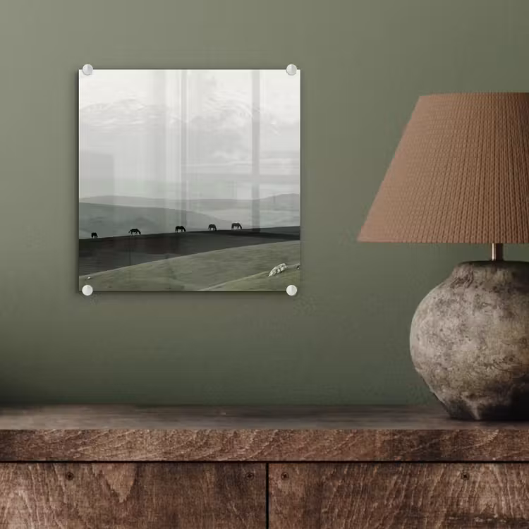 Grijs - Berg - Paarden plexiglas 5mm klein -sfeer3