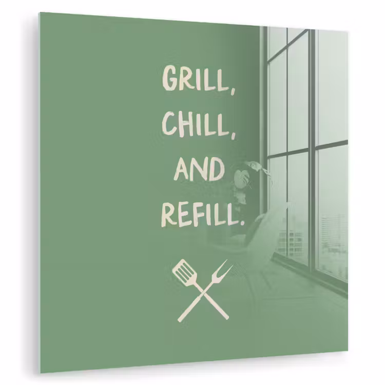 Grill - Groen - Zomer - Quote plexiglas 5mm klein -zzzproduct_nieuw