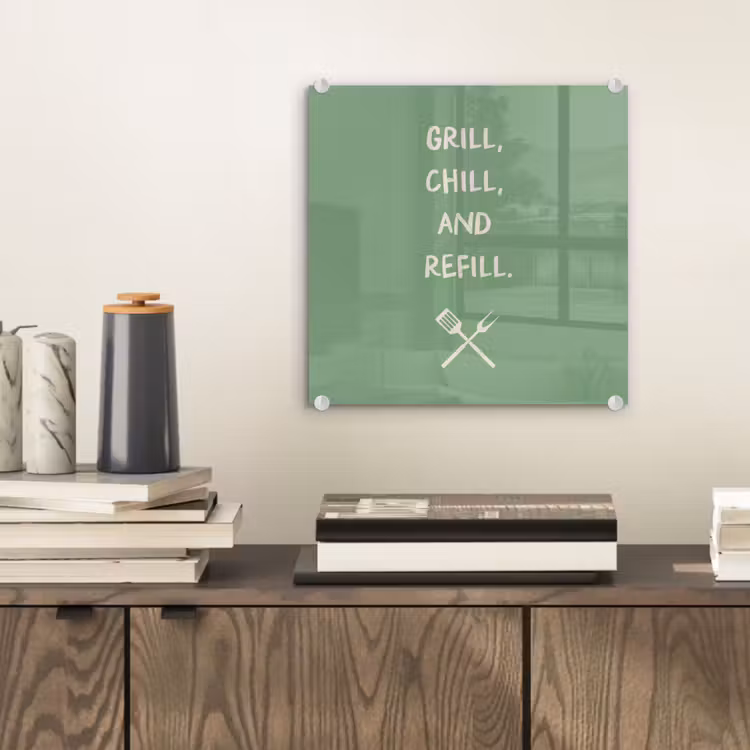 Grill - Groen - Zomer - Quote plexiglas 5mm klein -sfeer1