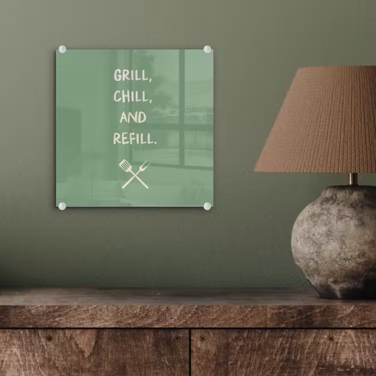 Grill - Groen - Zomer - Quote plexiglas 5mm klein -sfeer3