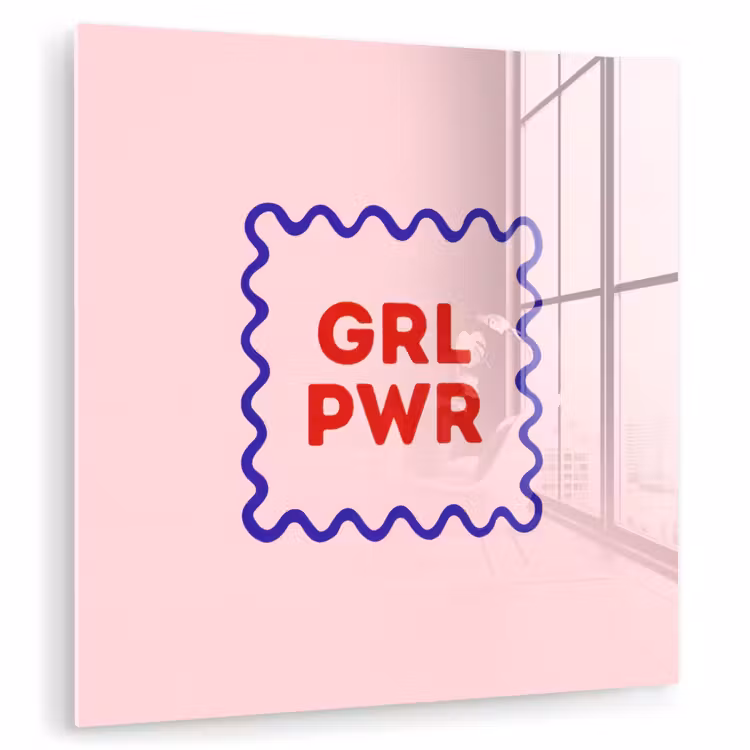 Grl pwr - Roze - Kader plexiglas 5mm klein -zzzproduct_nieuw