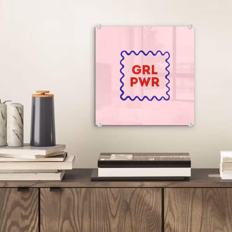Grl pwr - Roze - Kader plexiglas 5mm klein -sfeer1