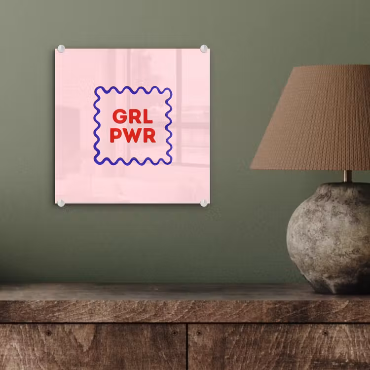 Grl pwr - Roze - Kader plexiglas 5mm klein -sfeer3