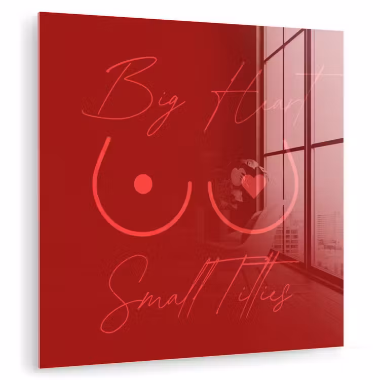 big heart small titties - Hart - Rood plexiglas 5mm klein -zzzproduct_nieuw