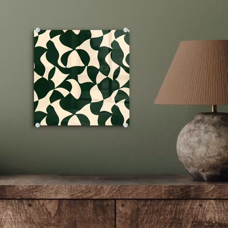 Groen - Organische vlakken - Crème plexiglas 5mm klein 11 -sfeer3
