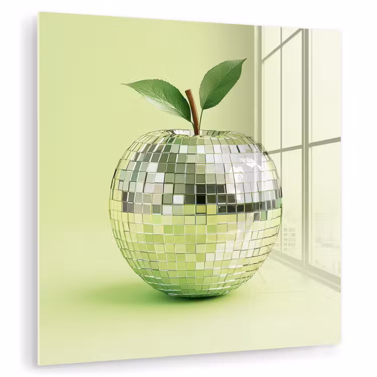 Groen - Disco - Decoratie - Appel plexiglas 5mm klein -zzzproduct_nieuw