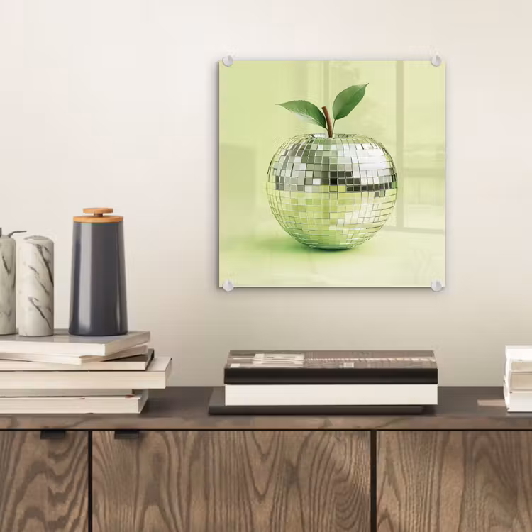 Groen - Disco - Decoratie - Appel plexiglas 5mm klein -sfeer1