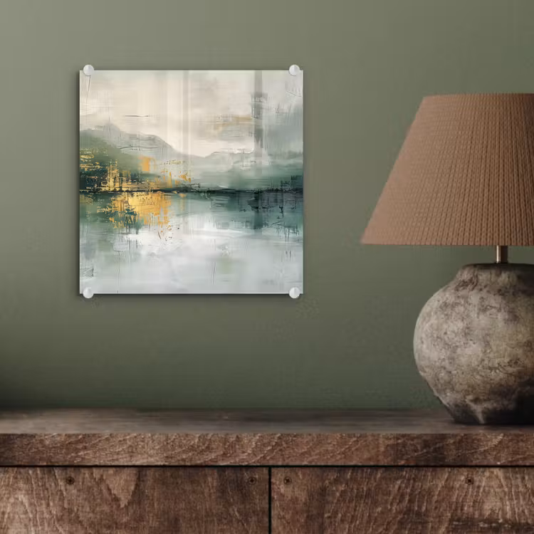 Groen - Modern - Abstract - Goud plexiglas 5mm klein -sfeer3